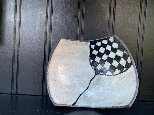 Gingham Flower Dish