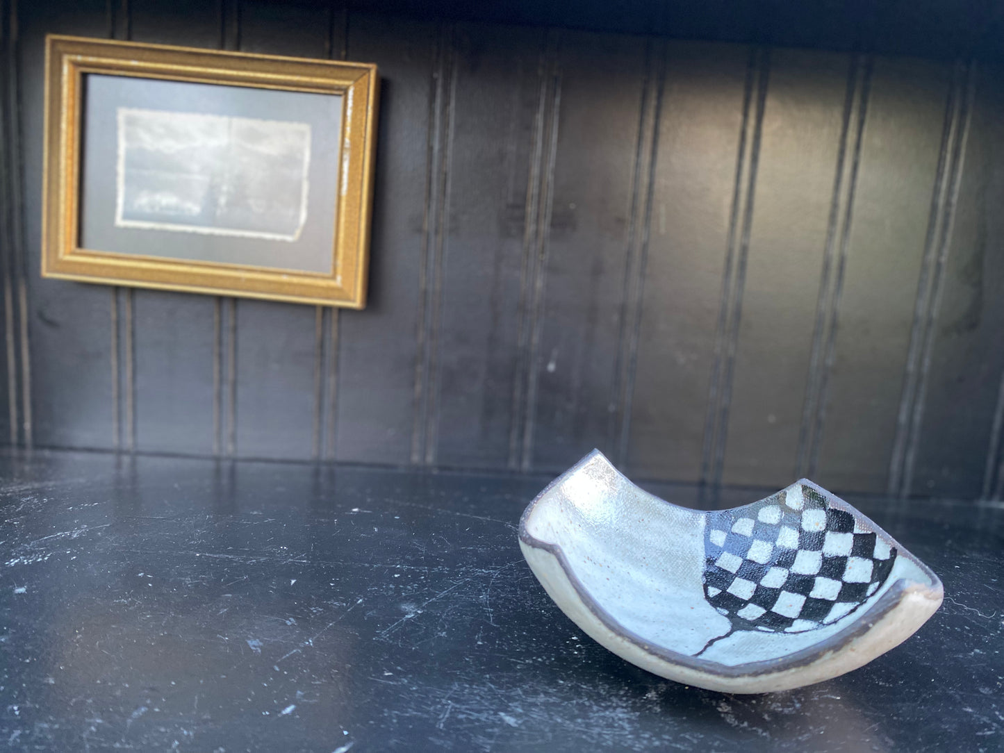 Gingham Flower Dish